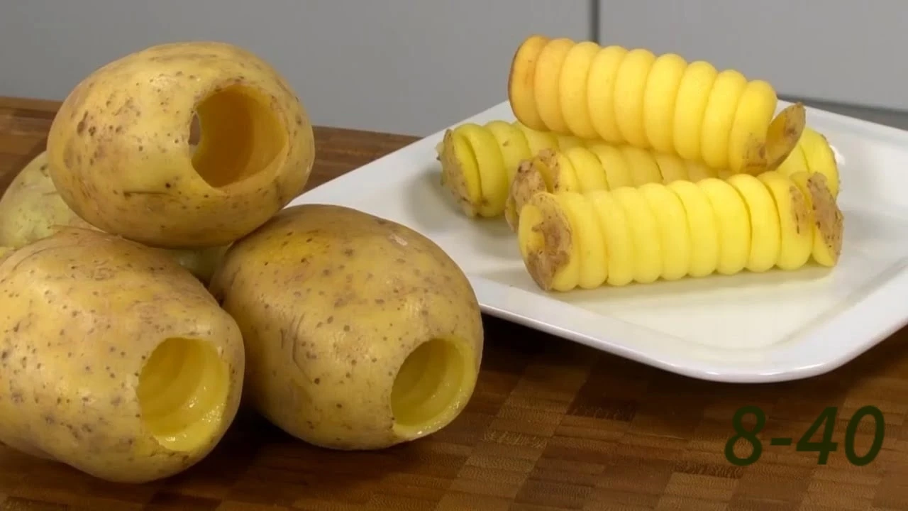 Нож для удаления сердцевины картофеля спиральный