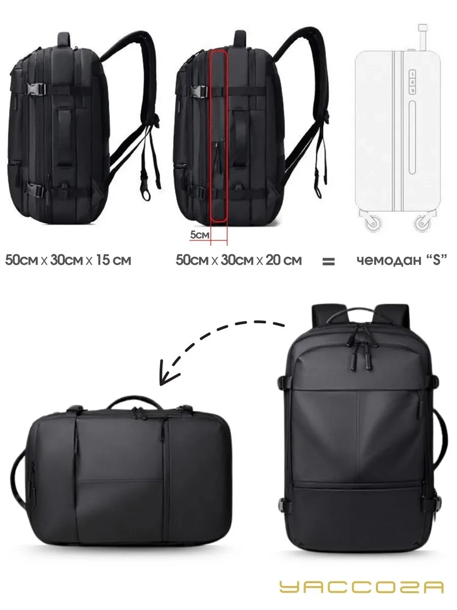Рюкзак Tanjiezhe Travelling Backpack 30L YG-013-2 Серый