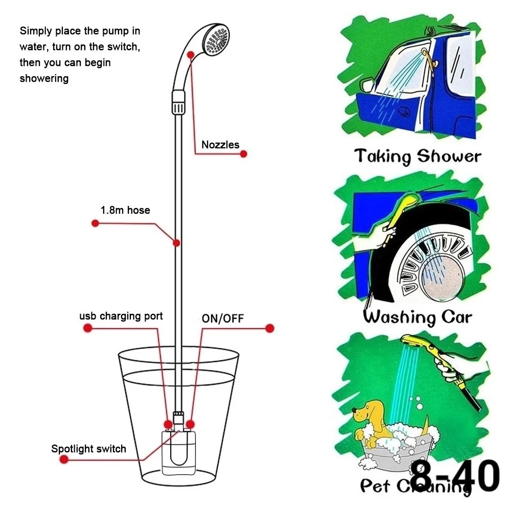 Походный переносной душ Portable Outdoor Shower
